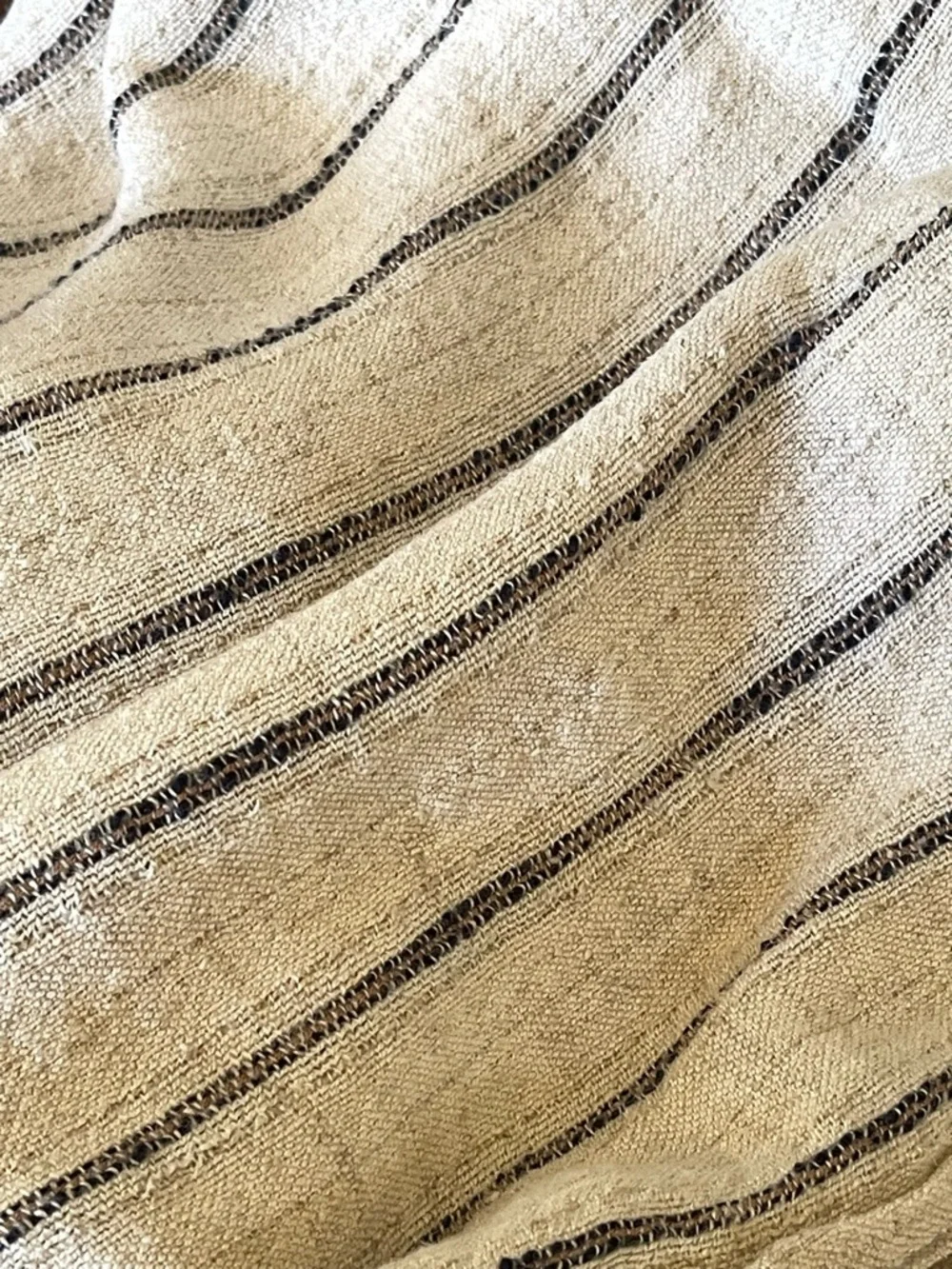 Neutral Stripe Cotton Beach Towel / Wrap